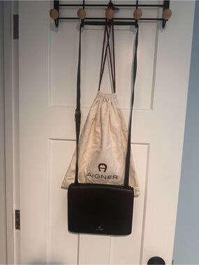 Etienne Aigner Black Leather Crossbody Bag
